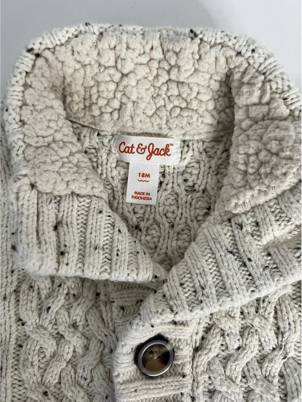 Toddler Cat & Jack Cozy Cable Knit Button Up Cardigan Sweater 18 Month